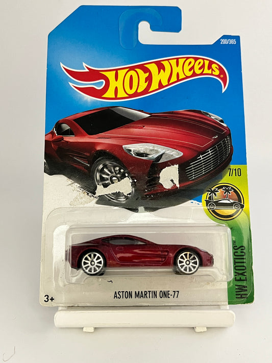 ASTON MARTIN ONE-77 - CARD DAMAGE- RED -2A - Its Fun- Hot wheels - matchbox - diecast