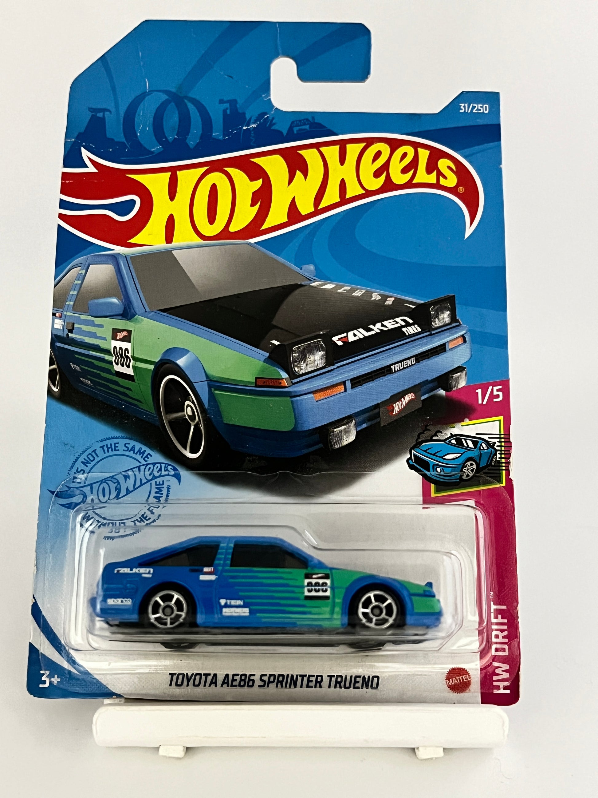 TOYOTA AE86 SPRINTER TRUENO - CREASED CARD - 4D - Its Fun- Hot wheels - matchbox - diecast