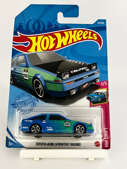 TOYOTA AE86 SPRINTER TRUENO - CREASED CARD - 4D - Its Fun- Hot wheels - matchbox - diecast