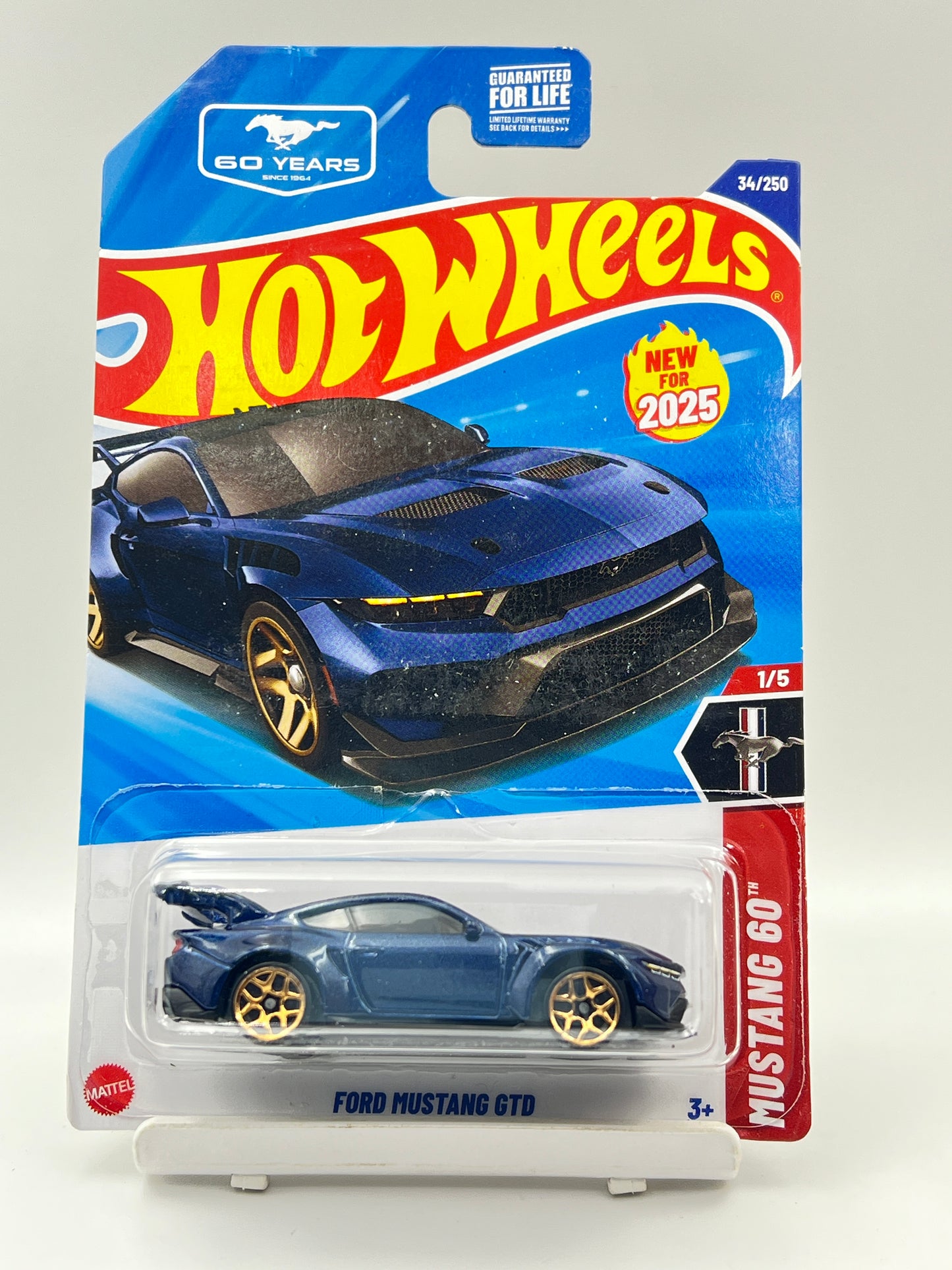VERY MILD CREASE - HOT WHEELS - FORD MUSTANG GTD - DARK BLUE - 1A