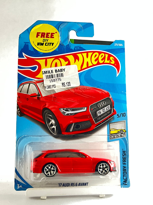 17 AUDI RS 6 AVANT - 1B (CARD CONDITION AS IN PICTURE) - Its Fun- Hot wheels - matchbox - diecast
