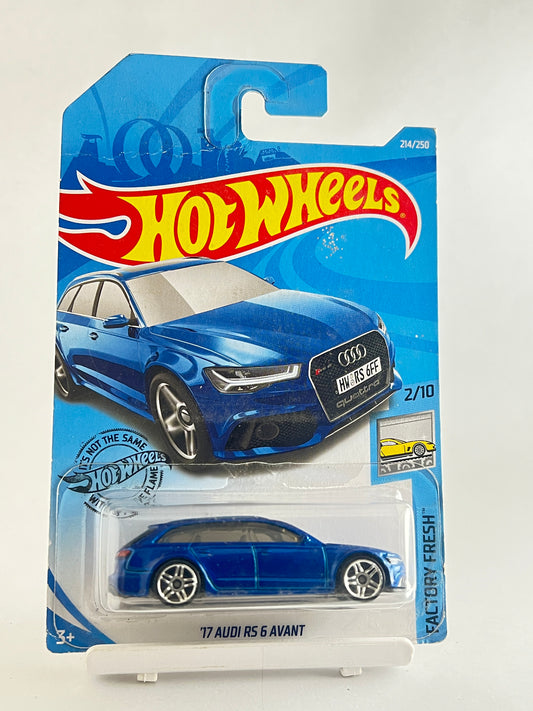 17 AUDI RS 6 AVANT - BLUE - (CARD CONDITION AS IN PICTURE) - 1C - Its Fun- Hot wheels - matchbox - diecast
