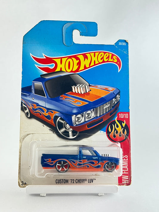 CUSTOM 72 CHEVY LUV -FLAMES SERIES -  2B - Its Fun- Hot wheels - matchbox - diecast