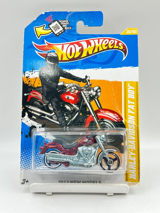 CREASED - IMPORTED - HOT WHEELS -  HARLEY-DAVIDSON FAT BOY - 3C