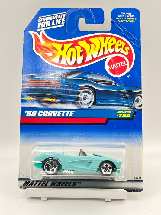 LONG HAIR INSIDE THE BLISTER - HOT WHEELS - 58 CORVETTE - 3C