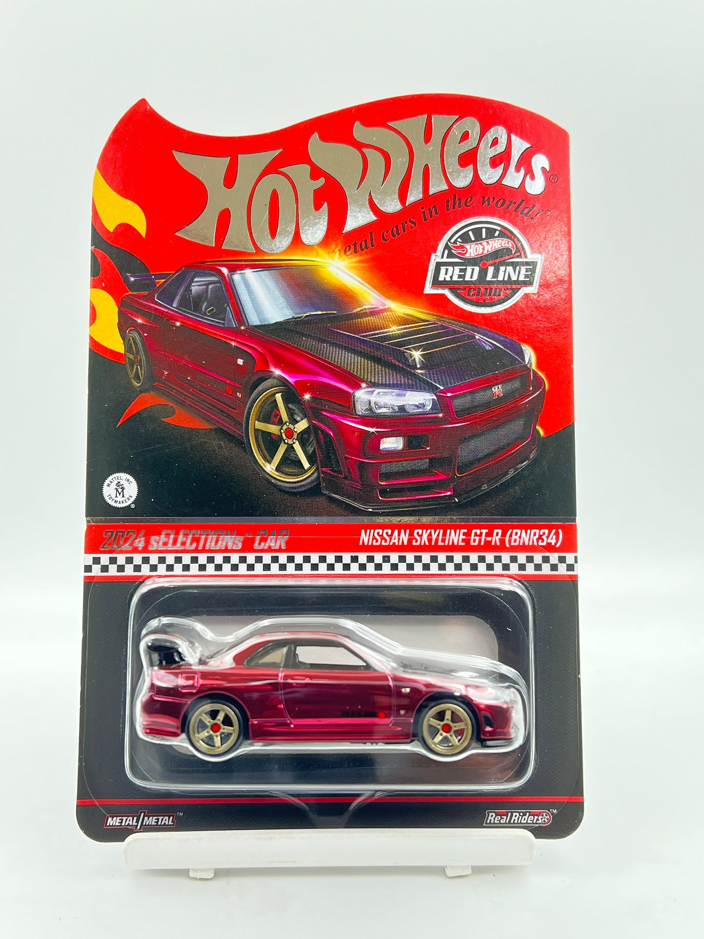 RLC - HOT WHEELS - NISSAN SKYLINE GT-R (BNR34) - RED (WITH PROTECTOR COVER)