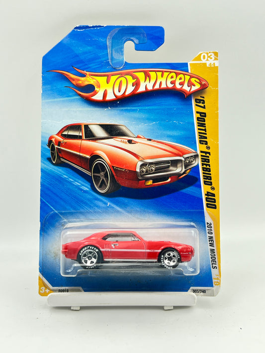 CREASED CARD - HOT WHEELS - 67 PONTIAC FIREBIRD 400 - RED - 2B