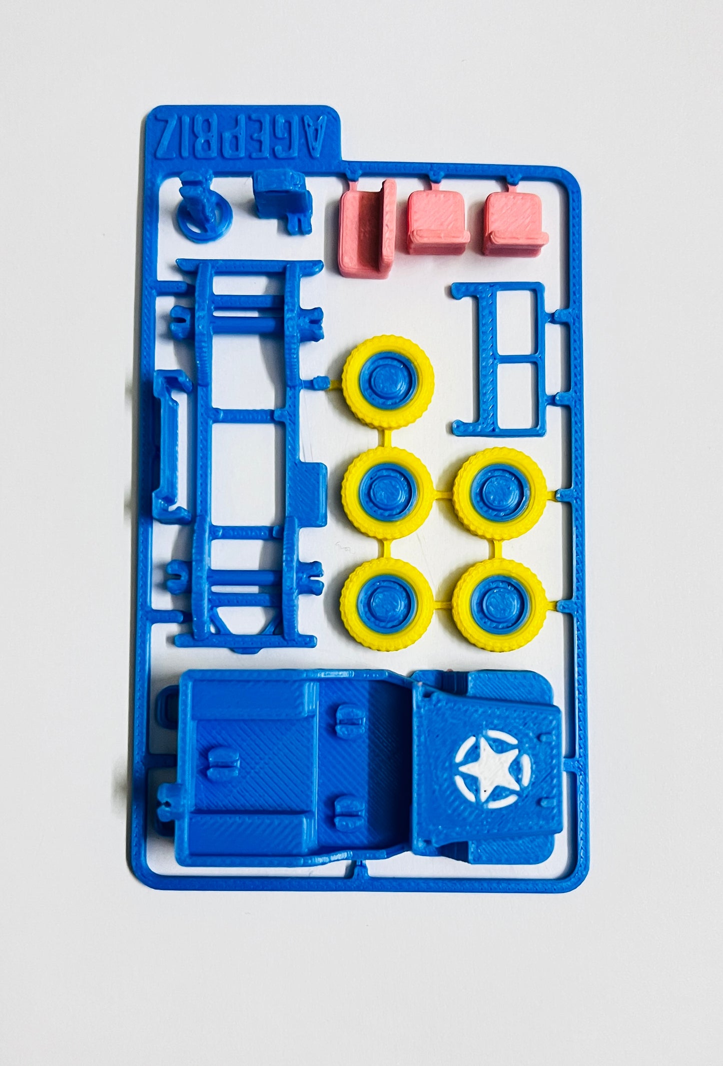 3D PRINTED - JEEP - KIT CARD - BLUE