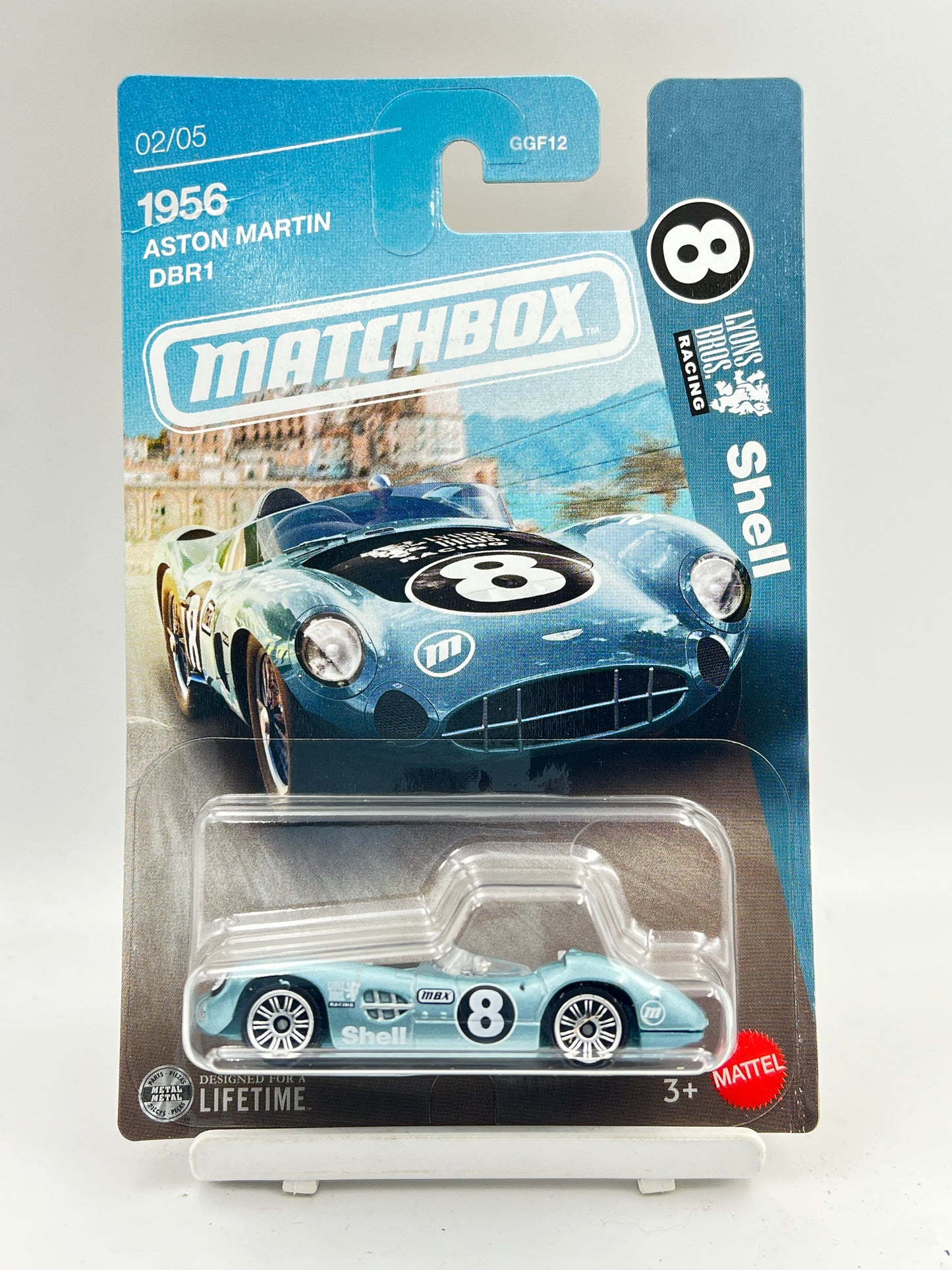 CREASED CARD- MATCHBOX - 1956 ASTON MARTIN DBR1 - 4F