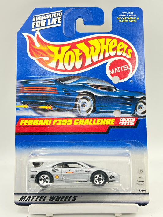 HOLES IN CARD - ( CARD AS IN PIC ) - FULL METAL - HOT WHEELS -  FERRARI F355 CHALLENGE - SILVER - C2