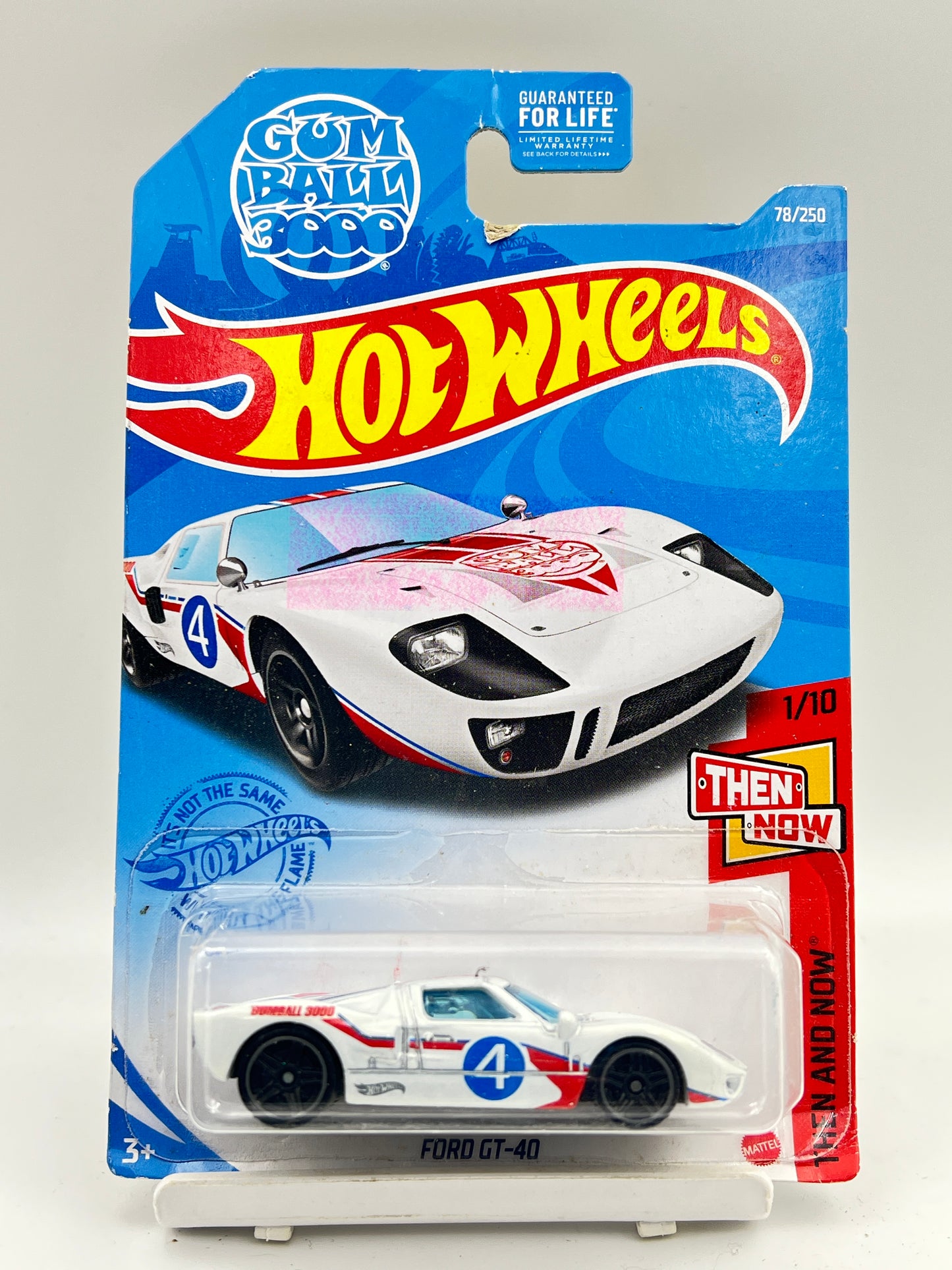 RED STAIN ON CARD - ( CARD AS IN PIC ) - - HOT WHEELS - FORD GT-40 - C2