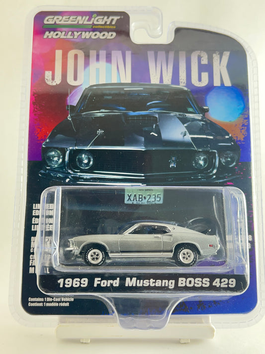 GREENLIGHT - JOHN WICK - MILD BLISTER SQUEEZE- 1969 FORD MUSTANG BOSS 429 - 5E