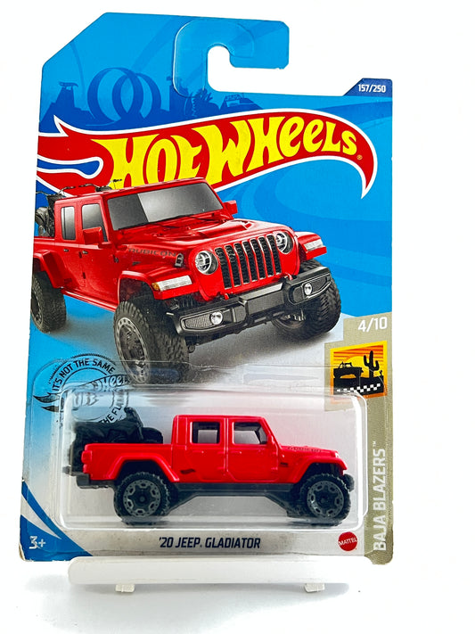 20 JEEP GLADIATOR - RED -SLIGHT BLISTER CRACK- 3B - Its Fun- Hot wheels - matchbox - diecast