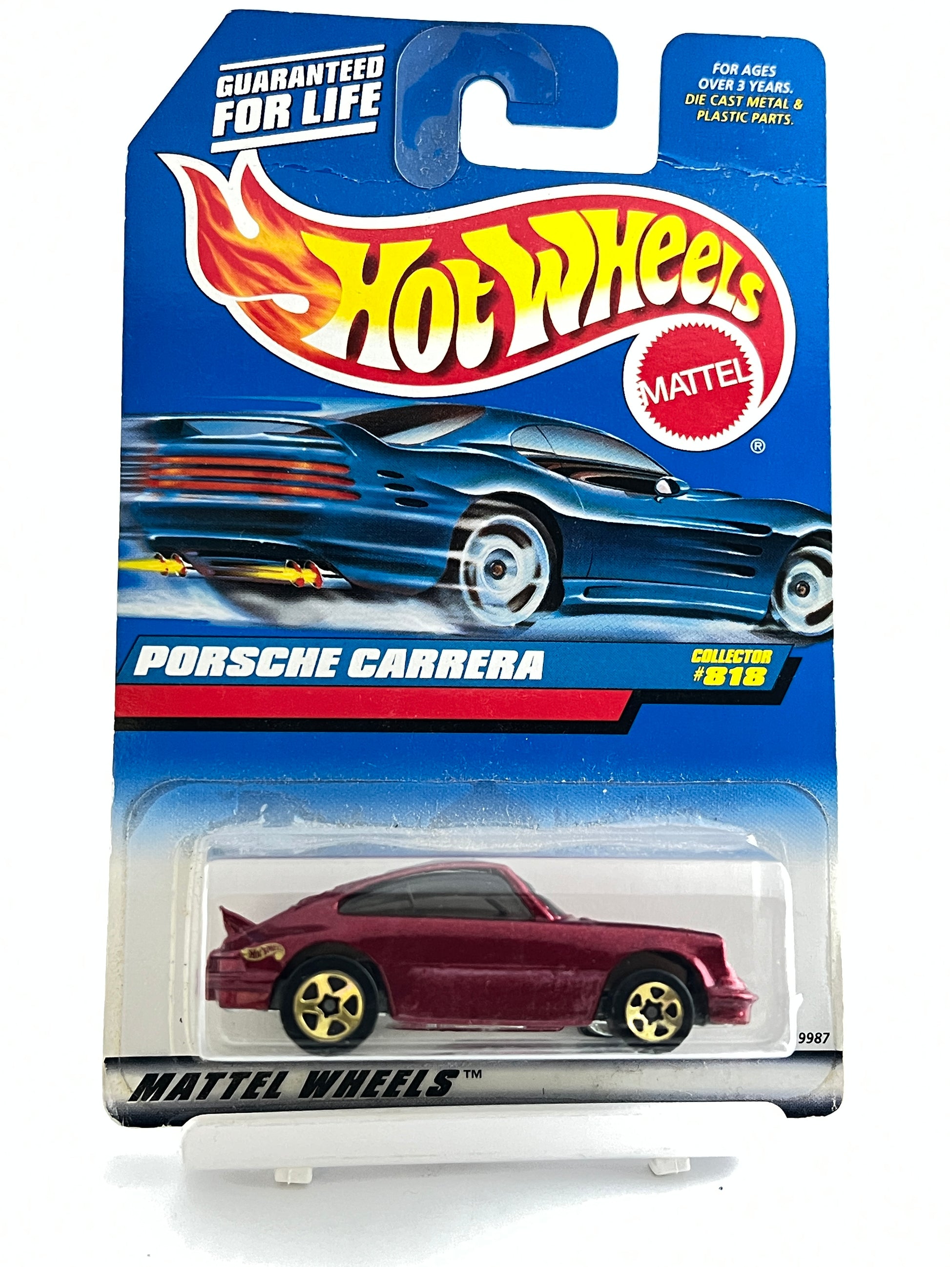 PORSCHE CARRERA - HEAVY METAL CARD-RED- BLISTER CRACK -3B - Its Fun- Hot wheels - matchbox - diecast