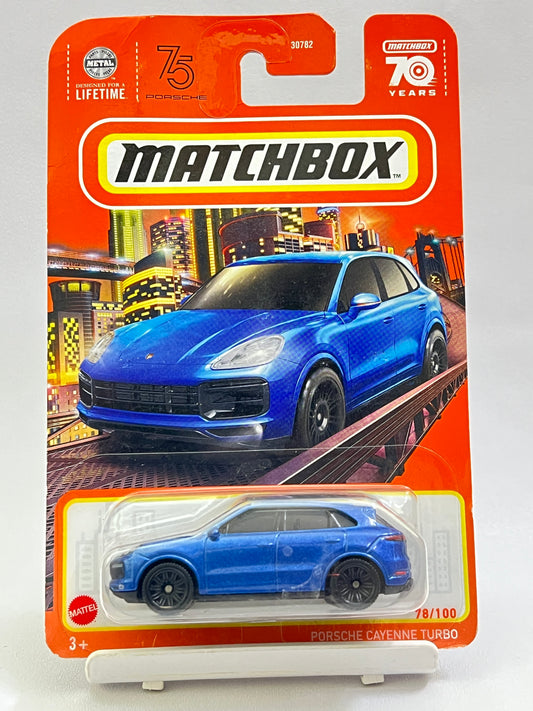 MATCHBOX - PORSCHE CAYENNE TURBO - BLUE - 5C - Its Fun- Hot wheels - matchbox - diecast