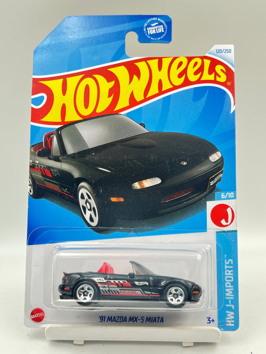 IMPORTED - HOT WHEELS -  91 MAZDA MX-5 MIATA - BLACK - C2