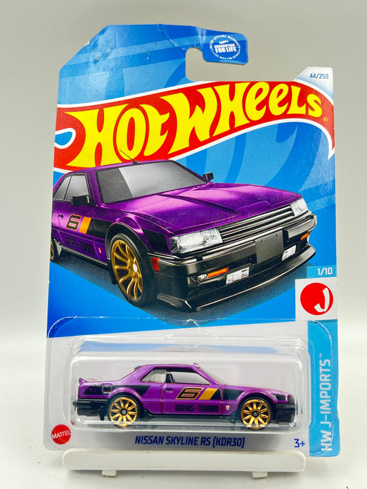 CREASED - ( CARD AS IN PIC ) - IMPORTED - HOT WHEELS -  NISSAN SKYLINE RS (KDR30) - PURPLE - 4F