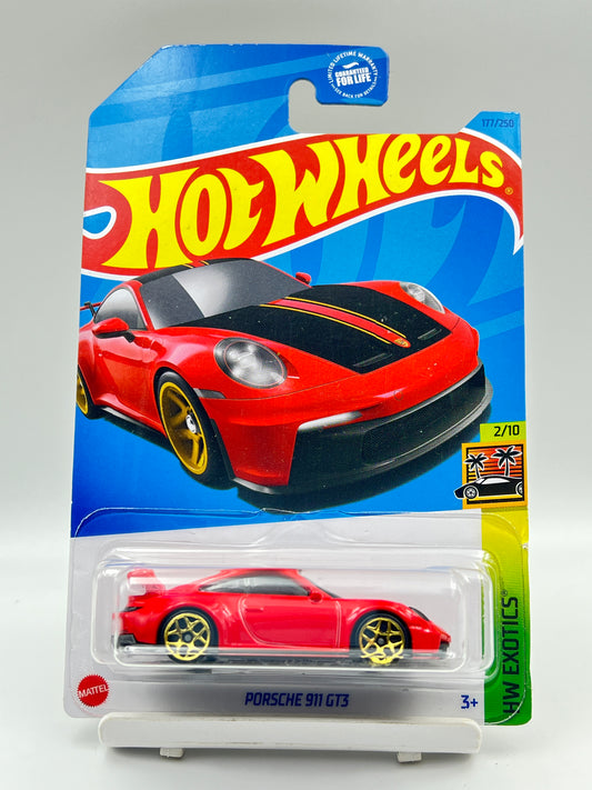 MILD BLISTER BEND AT BOTTOM - IMPORTED - HOT WHEELS -  PORSCHE 911 GT3 - RED - 2A