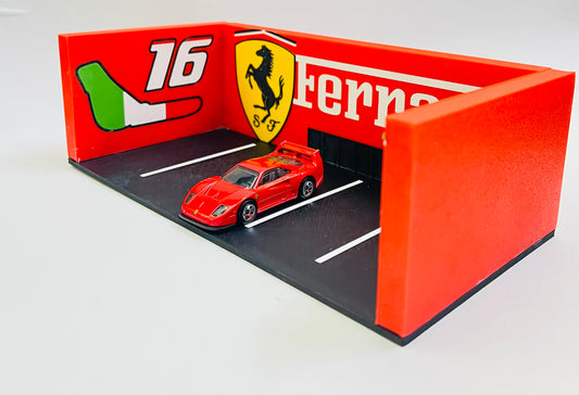 3D PRINTED - FERRARI MINI GARAGE DISPLAY - Its Fun- Hot wheels - matchbox - diecast