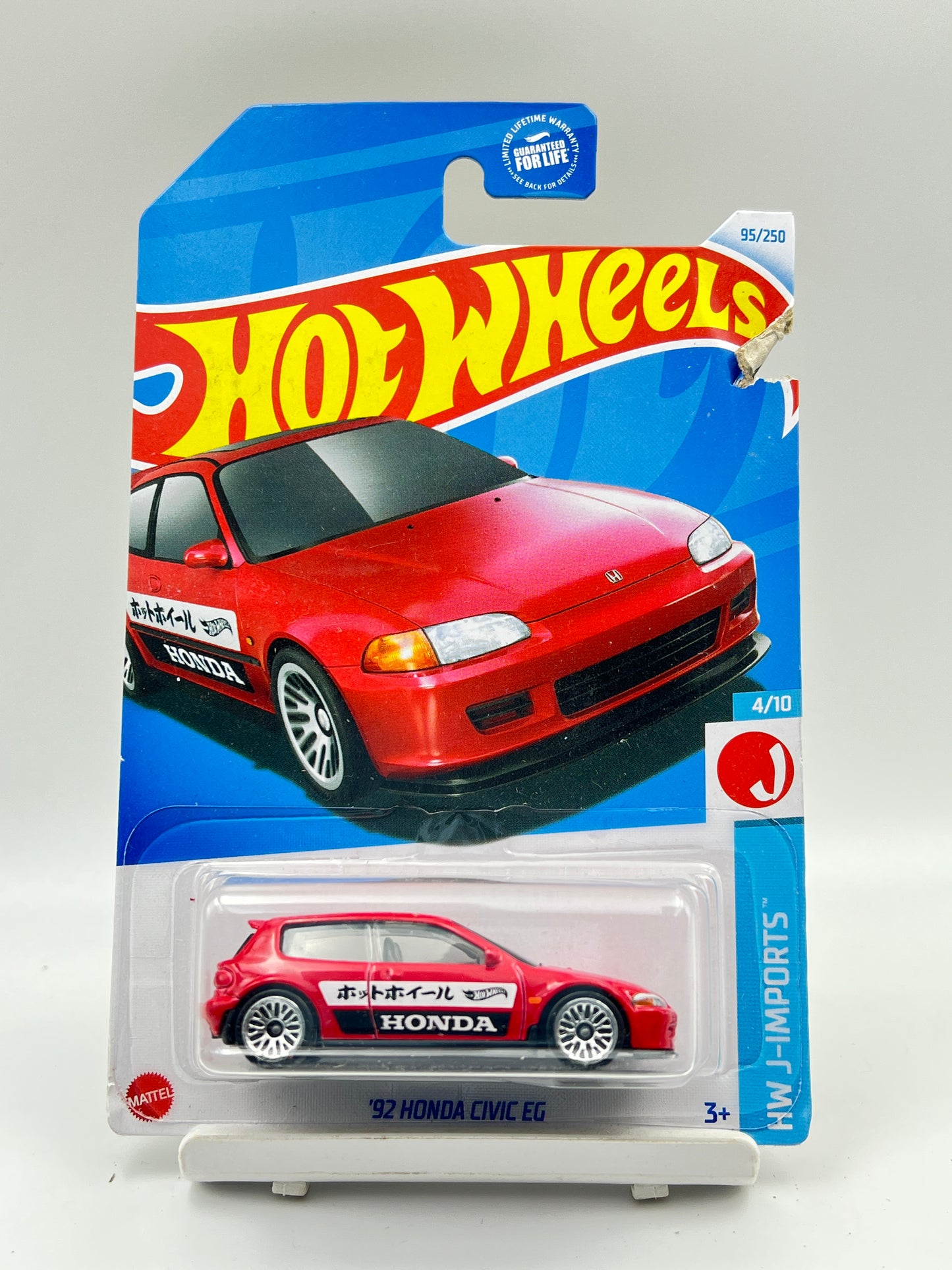 DAMAGED CARD - 92 HONDA CIVIC EG - RED - 4F