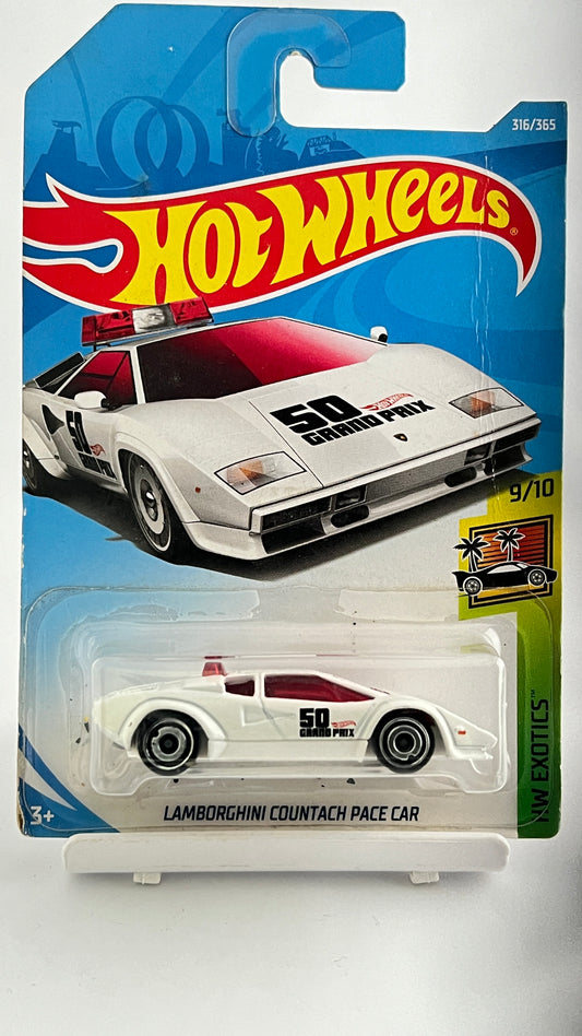 LAMBORGHINI COUNTACH PACE CAR - WHITE - 4A - Its Fun- Hot wheels - matchbox - diecast