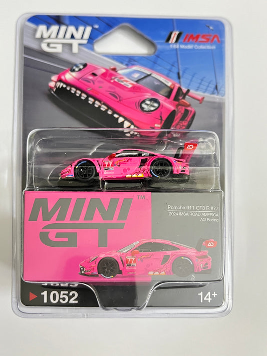 MINI GT - Porsche 911 GT3 R #77 AO Racing 2024 IMSA Road America - 1052 (BLISTER) - ROXY