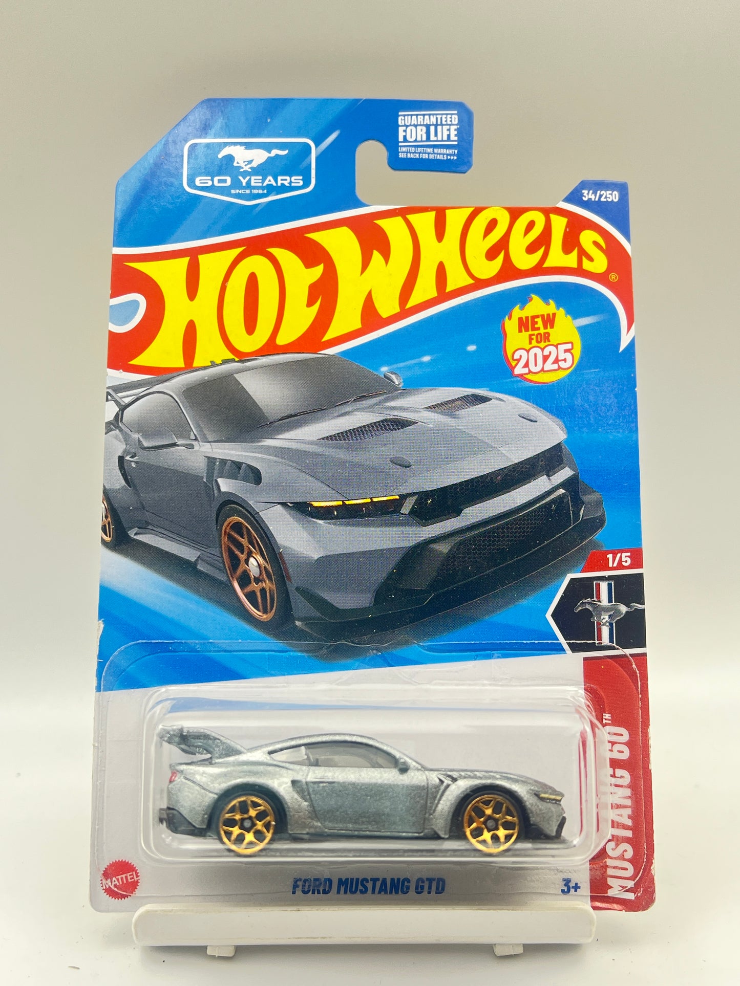 MILD CRACK - IMPORTED - HOT WHEELS -  FORD MUSTANG GTD - GREY - 1B