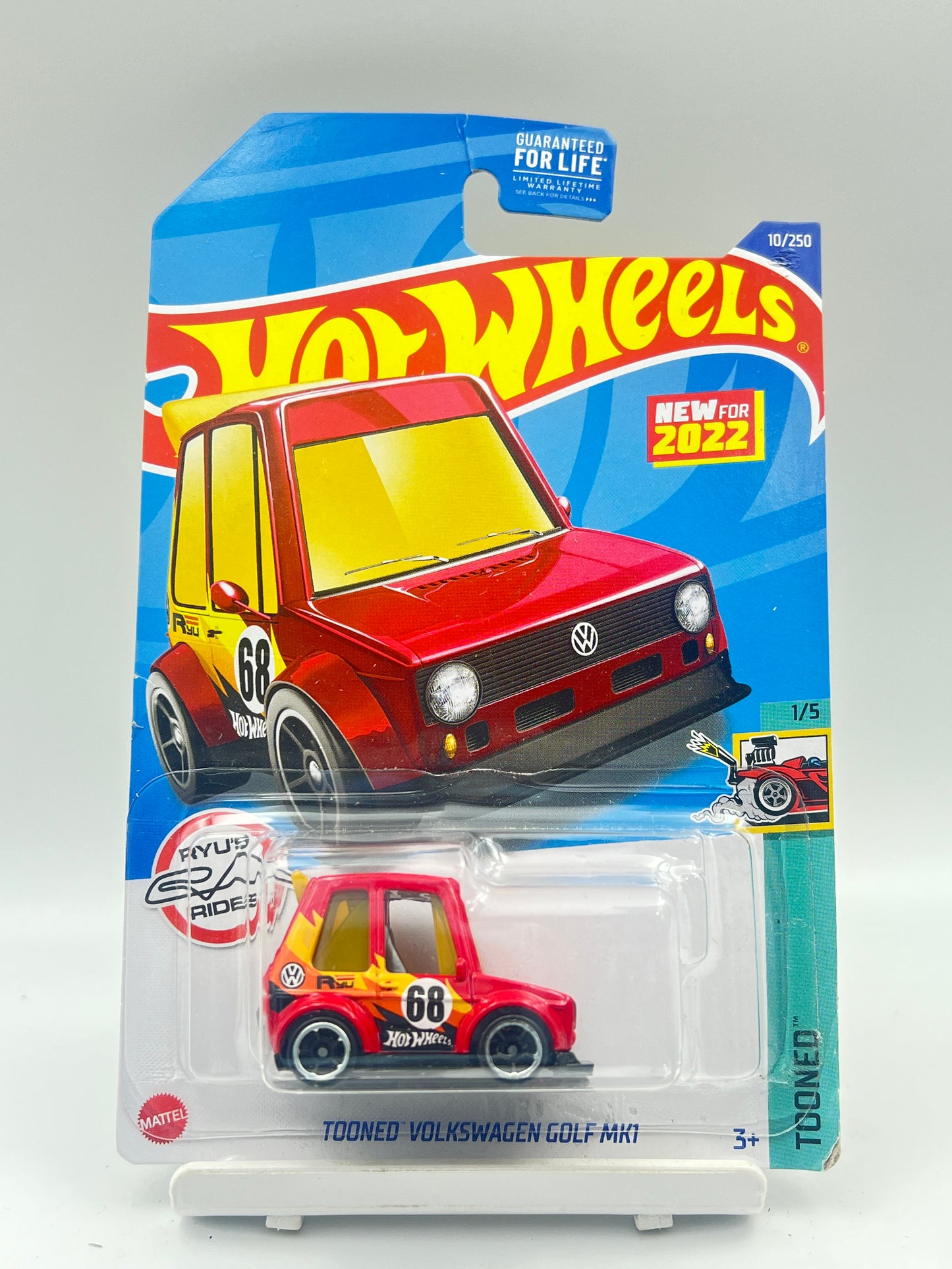 MILD CREASE - IMPORTED - HOT WHEELS -  TOONED VOLKSWAGEN GOLF MK1 - RED - 1A