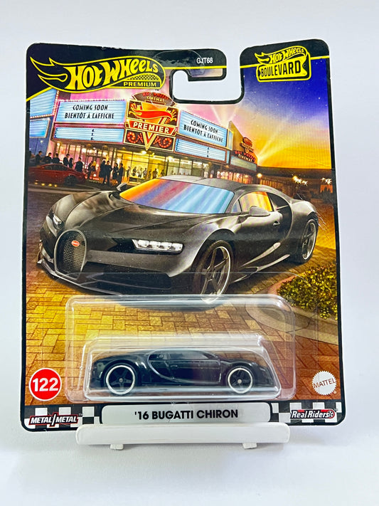 CREASED CARD - HOT WHEELS PREMIUM - 16 BUGATTI CHIRON - 5C