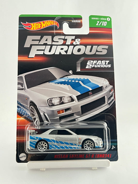 FAST AND FURIOUS - NISSAN SKYLINE GT-R (BNR34) -MINOR BLISTER CRACK - 4C - Its Fun- Hot wheels - matchbox - diecast