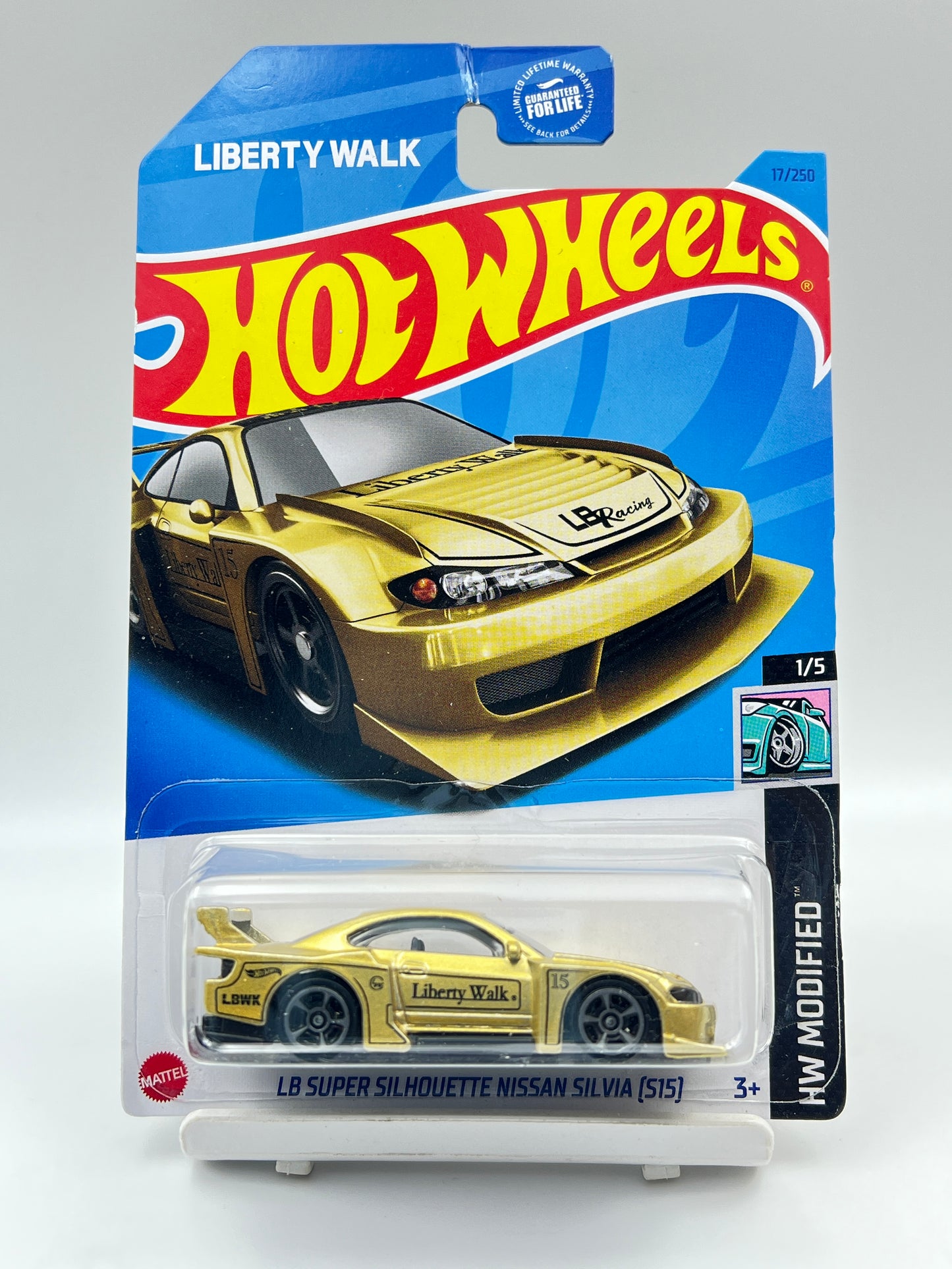 CREASED CARD - IMPORTED - HOT WHEELS -  - LB SUPER SILHOUETTE NISSAN SILVIA (S15) - GOLD - 3G