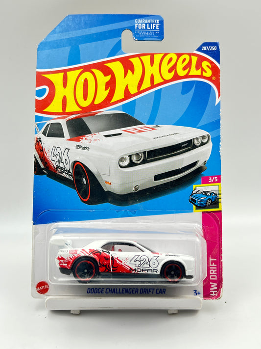 VERY SMALL BLISTER CRACK - IMPORTED - HOT WHEELS -  DODGE CHALLENGER DRIFT CAR - WHITE - 1A