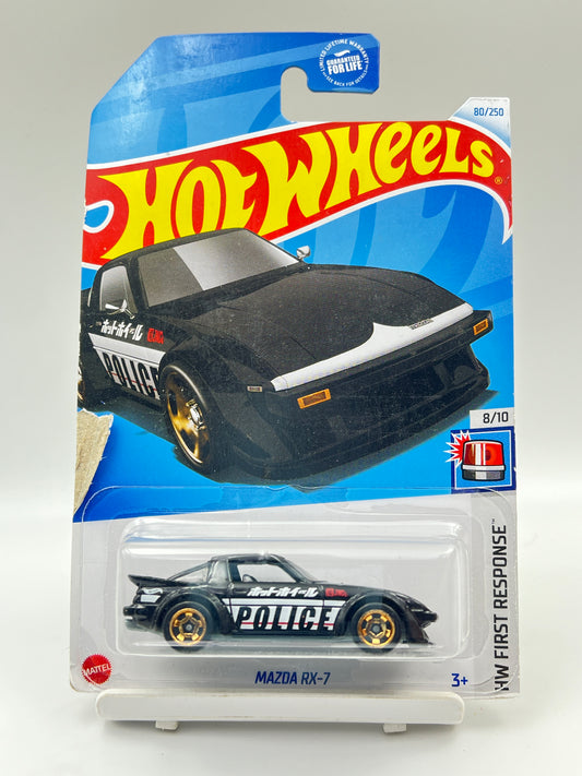 CARD DAMAGE - IMPORTED - HOT WHEELS -  MAZDA RX-7 - POLICE - 2B