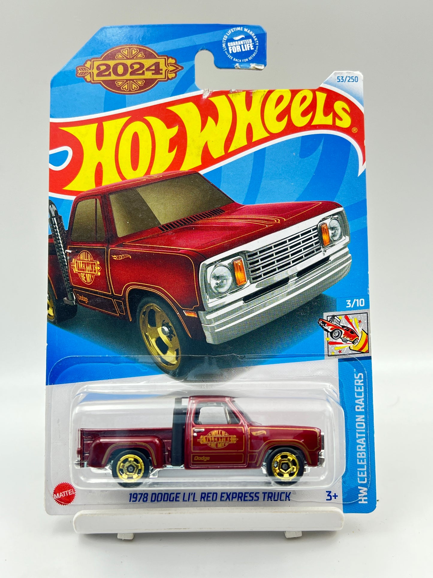 ( CARD AS IN PIC ) - IMPORTED - HOT WHEELS -  1978 DODGE LI'L RED EXPRESS TRUCK - 2B