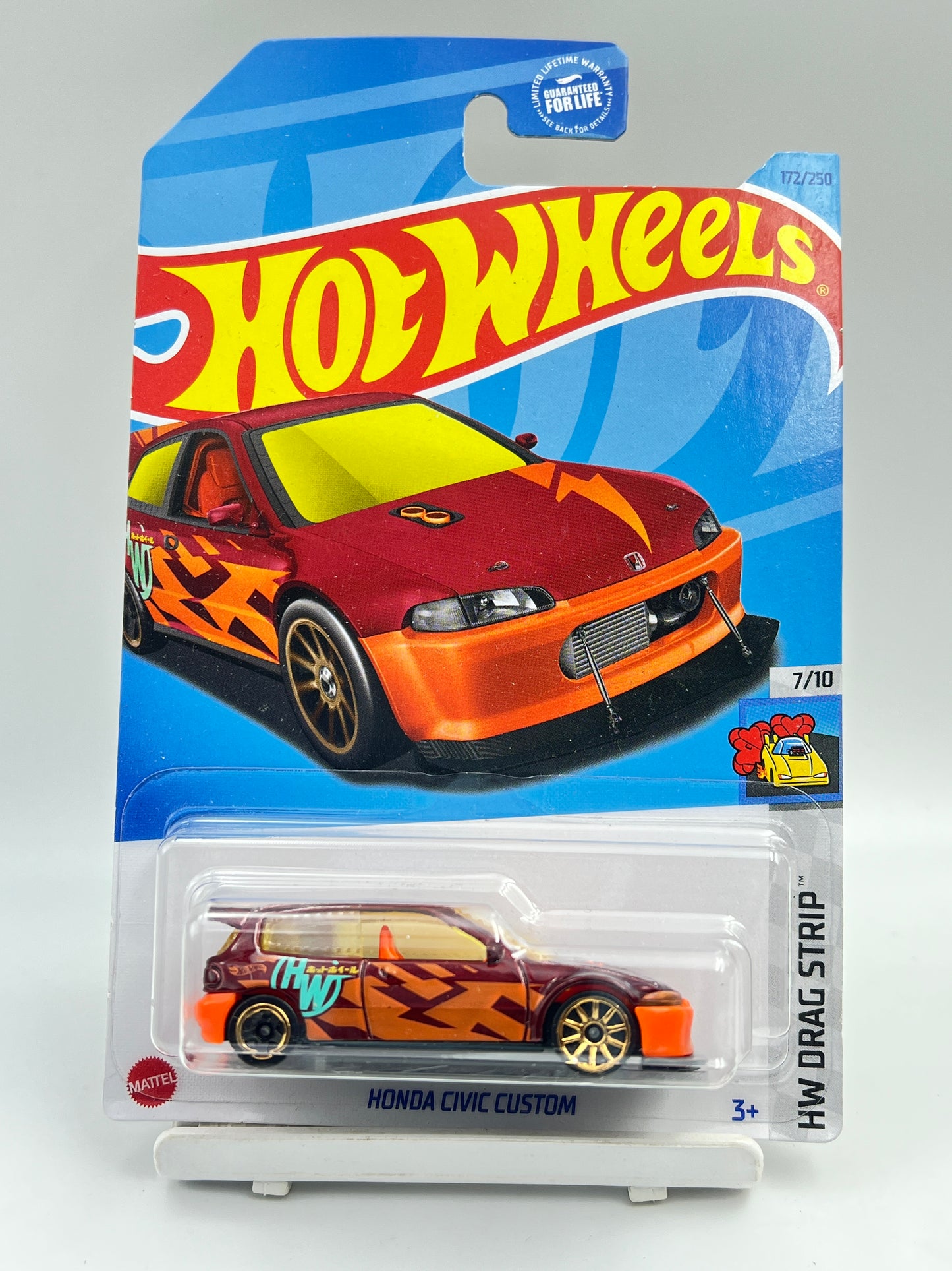 IMPORTED - HOT WHEELS -  HONDA CIVIC CUSTOM - ORANGE - 3B