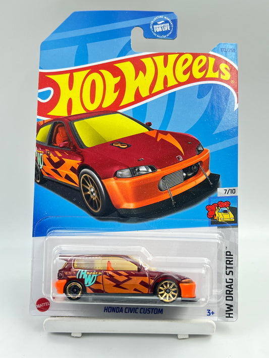 IMPORTED - HOT WHEELS -  HONDA CIVIC CUSTOM - ORANGE - 3B