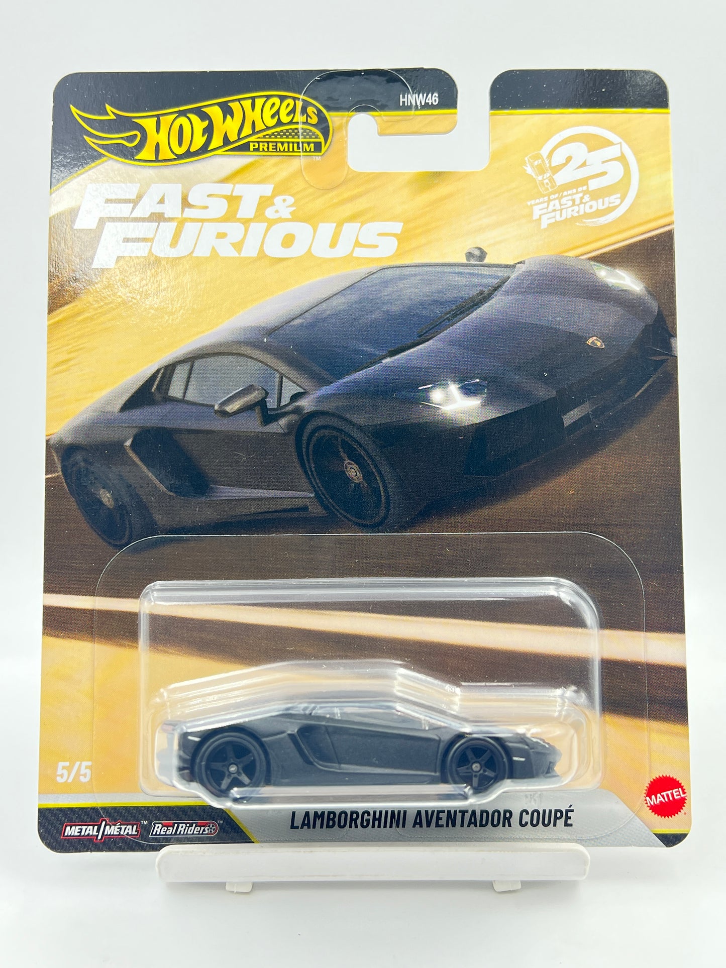 HOT WHEELS - PREMIUM - FAST AND FURIOUS - LAMBORGHINI AVENTADOR COUPE - MATTE BLACK - 5A