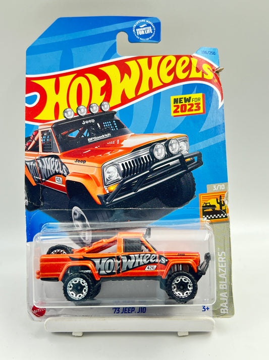 DAMAGED CARD - 73 JEEP J10 - ORANGE - 6A