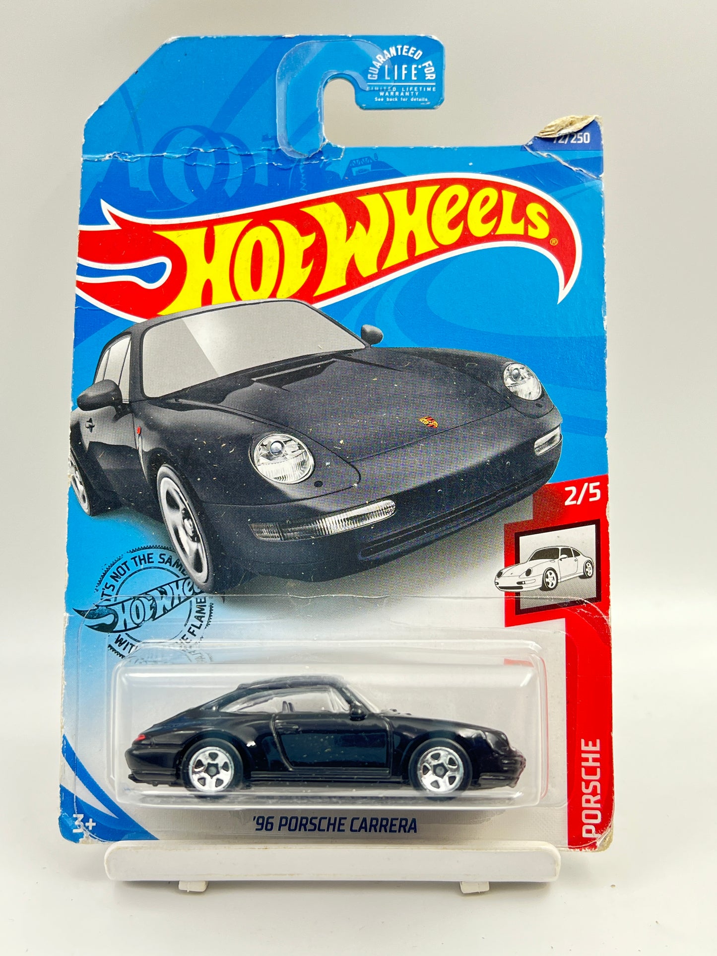 ( CARD AS IN PIC ) - IMPORTED - HOT WHEELS -  96 PORSCHE CARRERA - BLACK - 4C