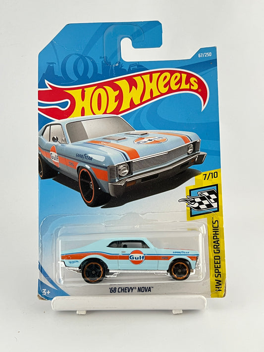 68 CHEVY NOVA -GULF - - IMPORTED - 4B - Its Fun- Hot wheels - matchbox - diecast