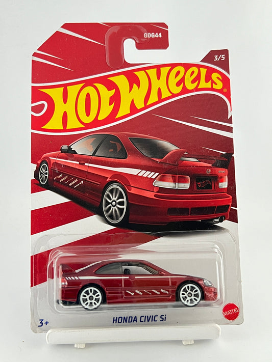 HONDA CIVIC SI - CARD ART- RED - MILD HAIRLINE CRACK IN BLISTER - 5D - Its Fun- Hot wheels - matchbox - diecast