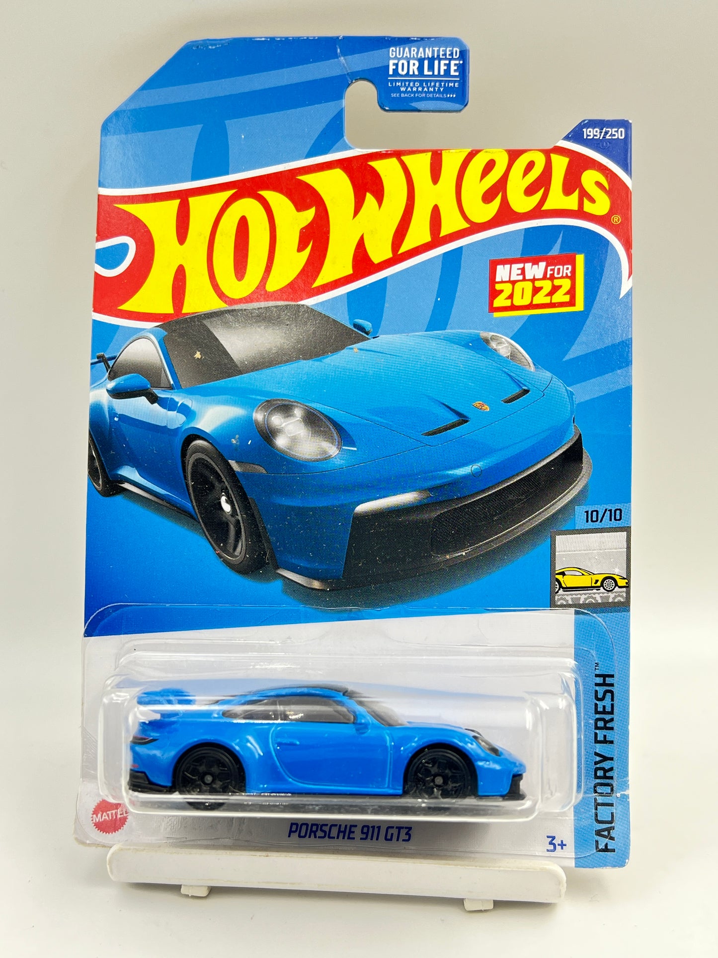 CARD BEND AT BOTTOM - IMPORTED - HOT WHEELS -  PORSCHE 911 GT3 - BLUE - 4C