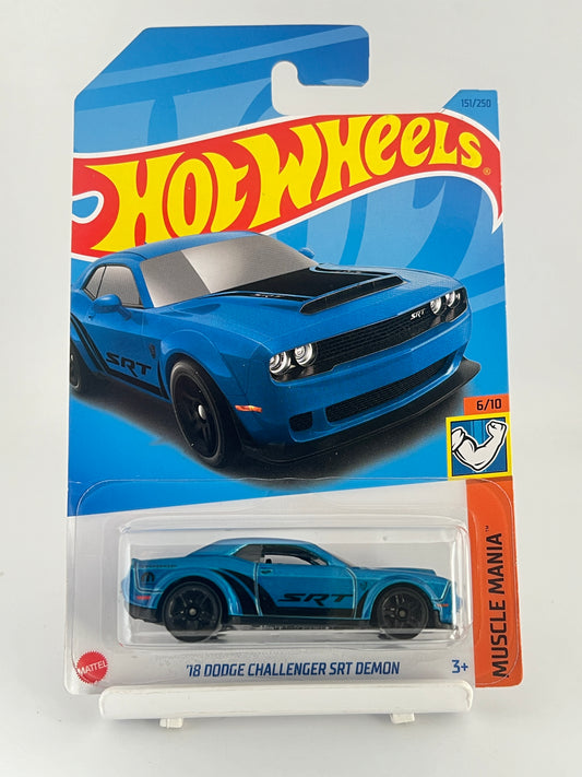18 DODGE CHALLENGER SRT DEMON - IMPORTED -- BLUE -3B - Its Fun- Hot wheels - matchbox - diecast