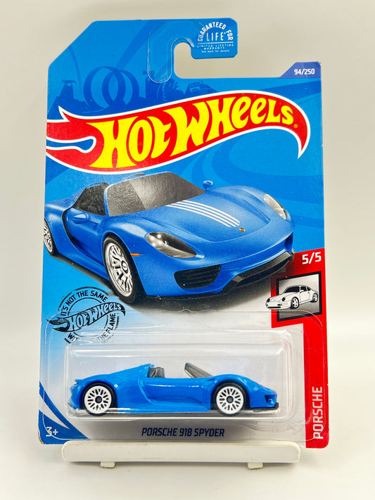 SOFT CORNERS - IMPORTED - HOT WHEELS -  PORSCHE 918 SPYDER - BLUE - 2F