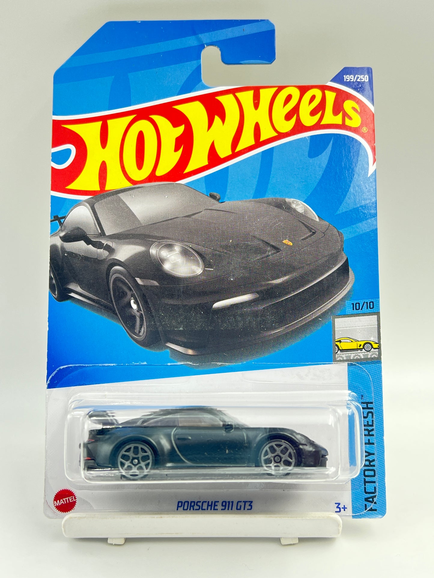 MILD HOOK CREASE - IMPORTED - HOT WHEELS -  PORSCHE 911 GT3 - BLACK - 2F