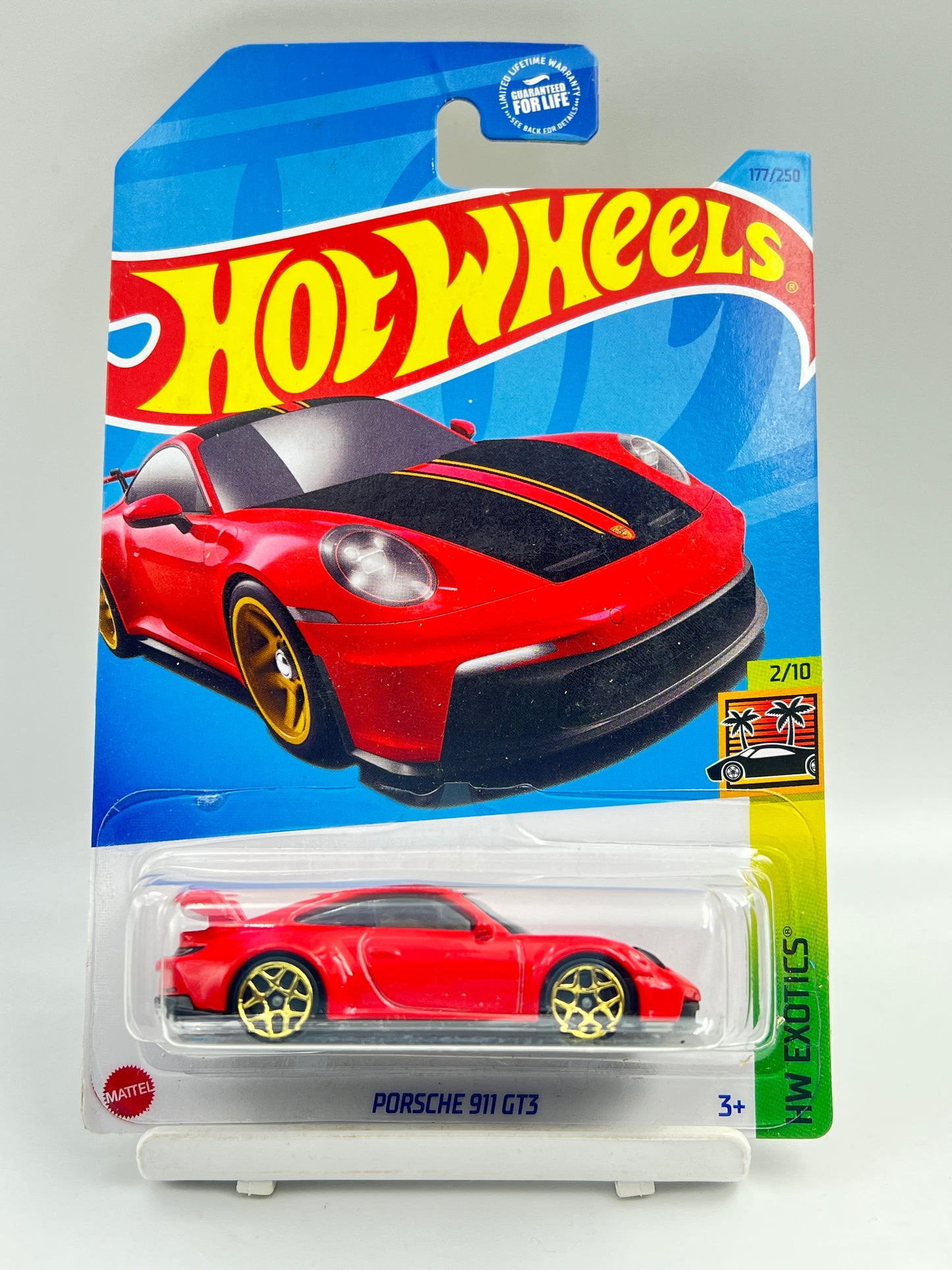 MILD HOOK CREASE - IMPORTED - HOT WHEELS -  PORSCHE 911 GT3 - RED - 2E