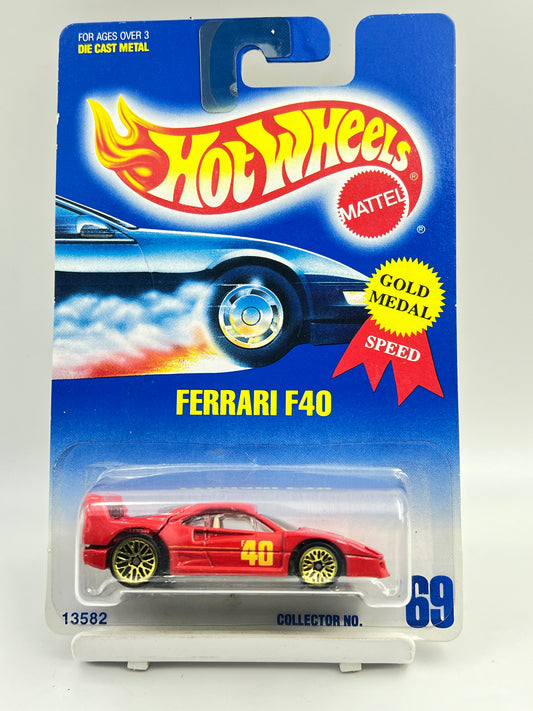 IMPORTED - HOT WHEELS -  FERRARI F40 - RED - GOLD MEDAL SPEED - OPENING REAR - 2E