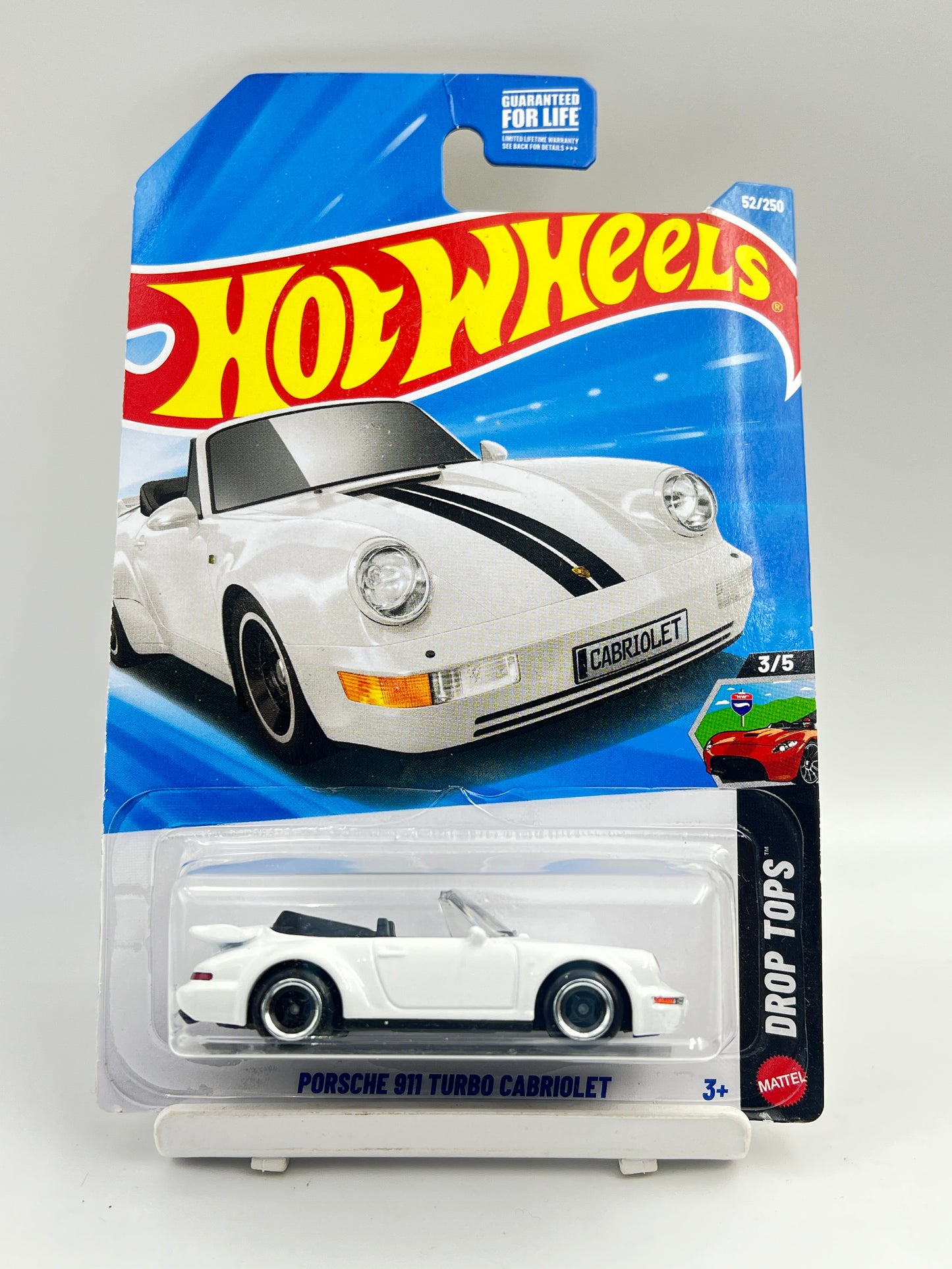 MILD CREASE - IMPORTED - HOT WHEELS -  PORSCHE 911 TURBO CABRIOLET - WHITE - 3F