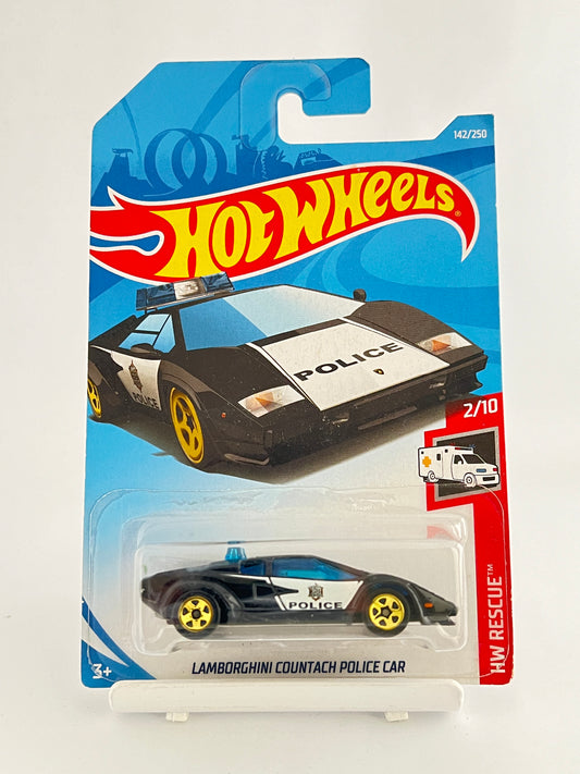 LAMBORGHINI COUNTACH POLICE CAR - BLACK - 1B - Its Fun- Hot wheels - matchbox - diecast