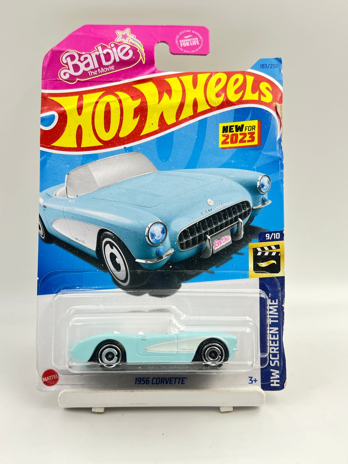 DAMAGED CARD - IMPORTED - HOT WHEELS -  1956 CORVETTE - BARBIE - 3C